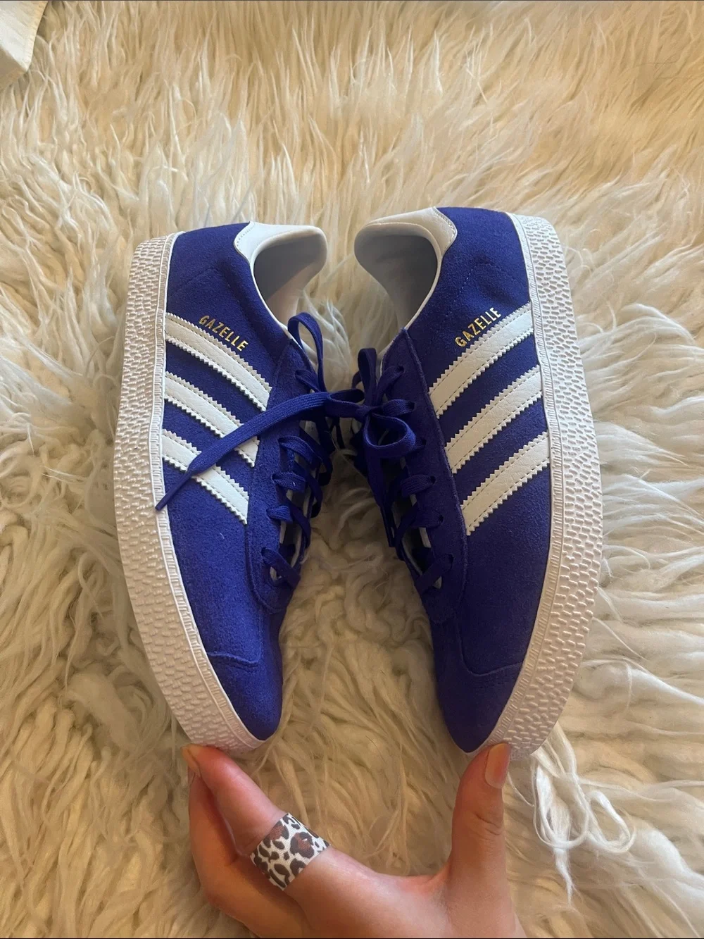 NWOT Adidas Girls Gazelle Purple and White Sneakers Size 6